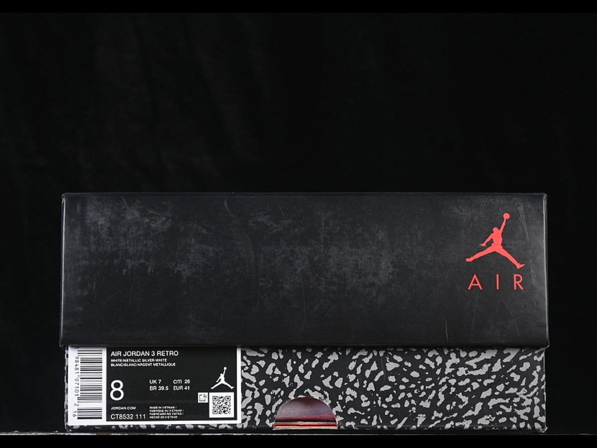 Jordan 3 Retro White/White/Metallic Silver