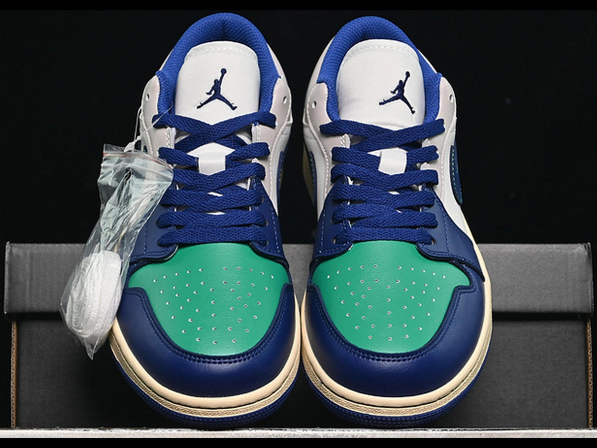 Air Jordan 1 Low White/Grey/Blue/Green