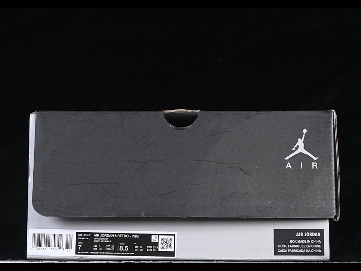 Air Jordan 6 x Paris Saint Germain Metallic Silver