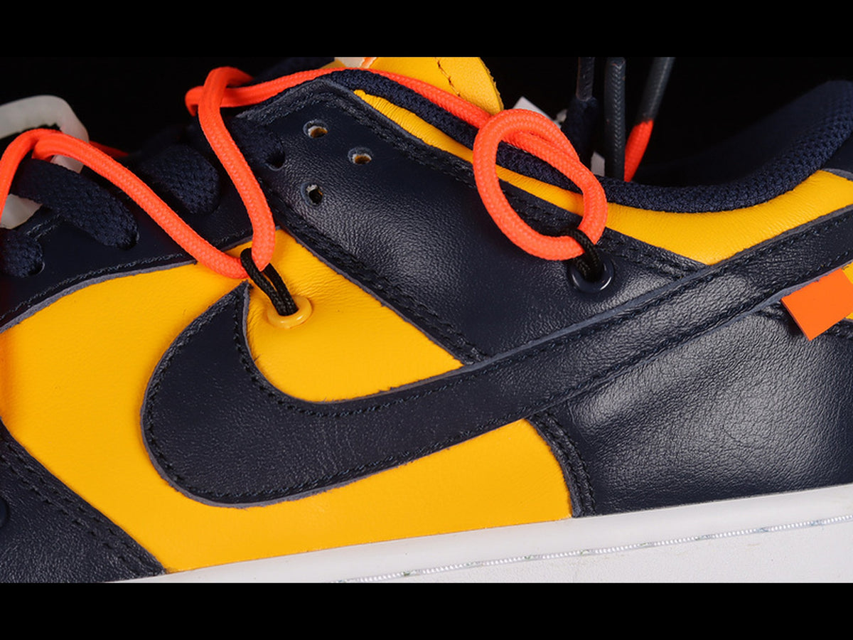 Off-White x Nike Dunk Low "University Gold / Michigan"