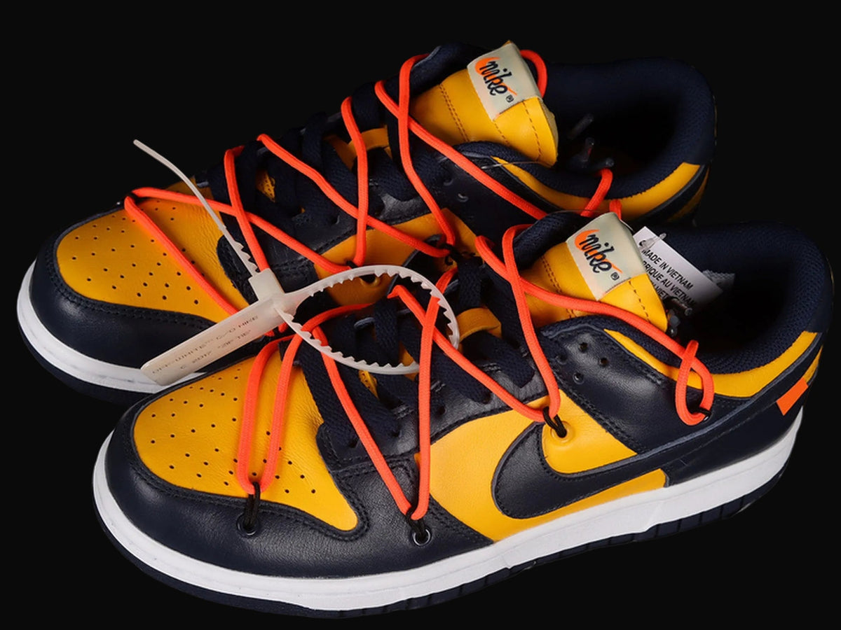 Off-White x Nike Dunk Low "University Gold / Michigan"
