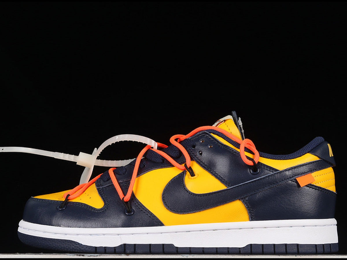 Off-White x Nike Dunk Low "University Gold / Michigan"