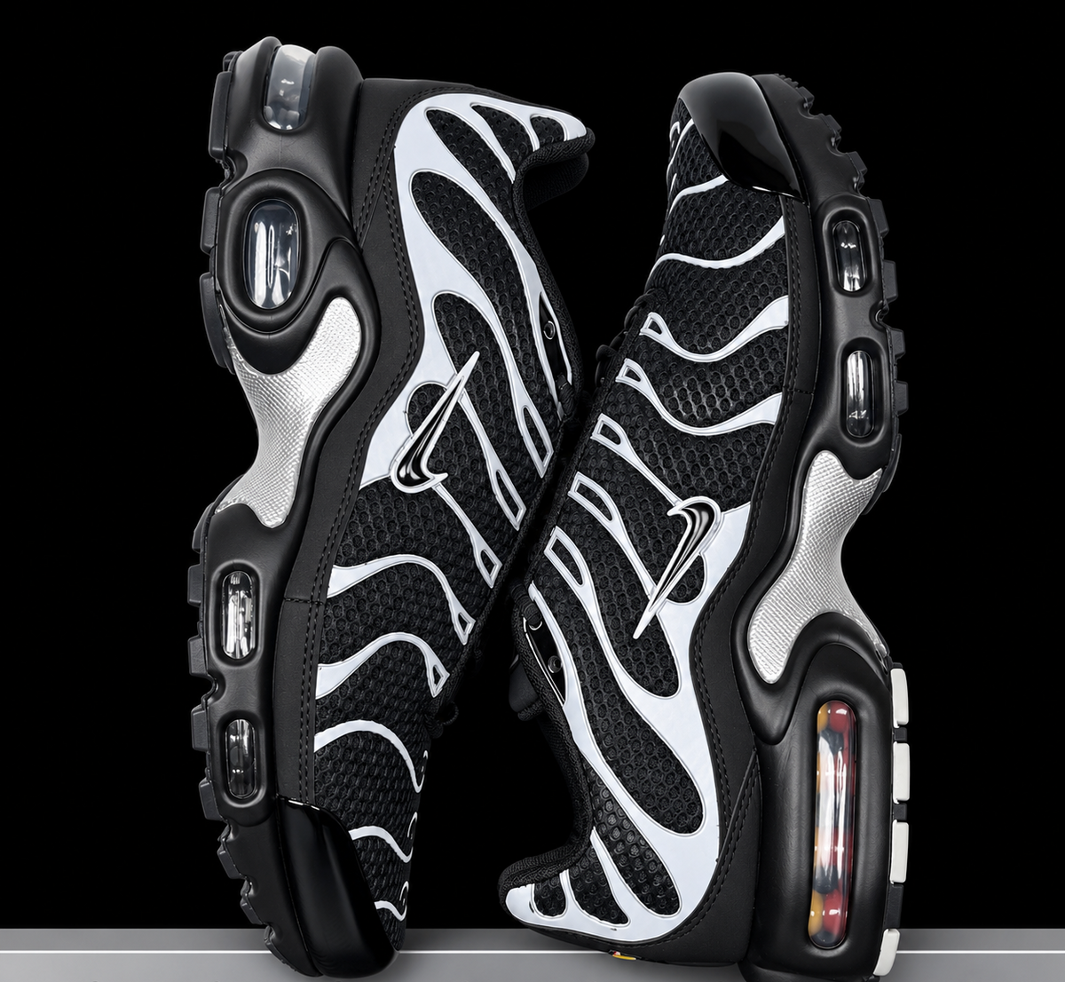 Nike Air Max Plus Premium Black Reflective Silver